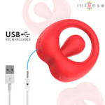 INTENSE - RUSSELL ANILLO VIBRADOR CON ESTIMULACIÓN DE CLÍTORIS ROJO - Imagen 6