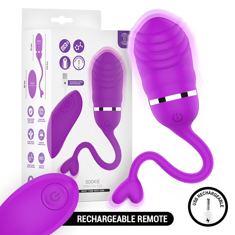 INTENSE - SOOKIE HUEVO VIBRADOR CON CONTROL REMOTO MORADO-MillenialSexshop-INTENSE REMOTE CONTROL Imagen del artículo erótico INTENSE - SOOKIE HUEVO VIBRADOR CON CONTROL REMOTO MORADO de INTENSE REMOTE CONTROL en la sección JUGUETES BIENESTAR |Vibradores|Vibradores control remoto de Millenial Sexshop.