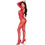 LEG AVENUE - 89366 BODYSTOCKING DE LENCERÍA DE ENCAJE ROJO - TALLA ÚNICA - Imagen 4