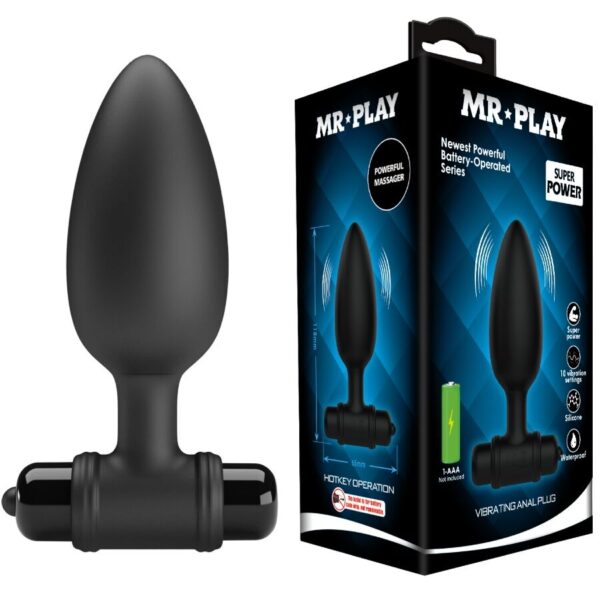 Imagen del artículo erótico MR PLAY - PLUG ANAL SUPER POWER CON VIBRACIÓN de MR PLAY en la sección JUGUETES BIENESTAR |Anal|Vibradores Anales de Millenial Sexshop.