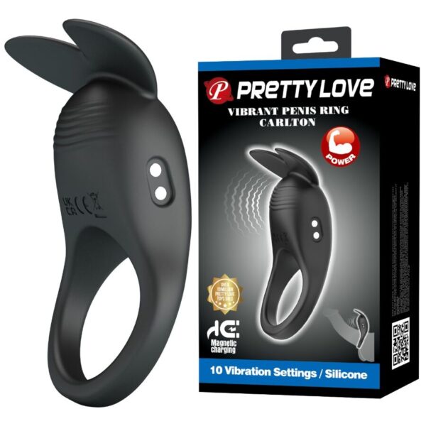 Imagen del artículo erótico PRETTY LOVE - CARLTON ANILLO PARA PENE CON ESTIMULADOR DE CLÍTORIS de PRETTY LOVE MALE en la sección JUGUETES BIENESTAR |Juguetes para Hombres|Accesorios para el pene|Anillos Pene|Anillos con Vibración de Millenial Sexshop.