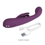 PRETTY LOVE - EMMA VIBRADOR CON ESTIMULADOR RABBIT MORADO - Imagen 6