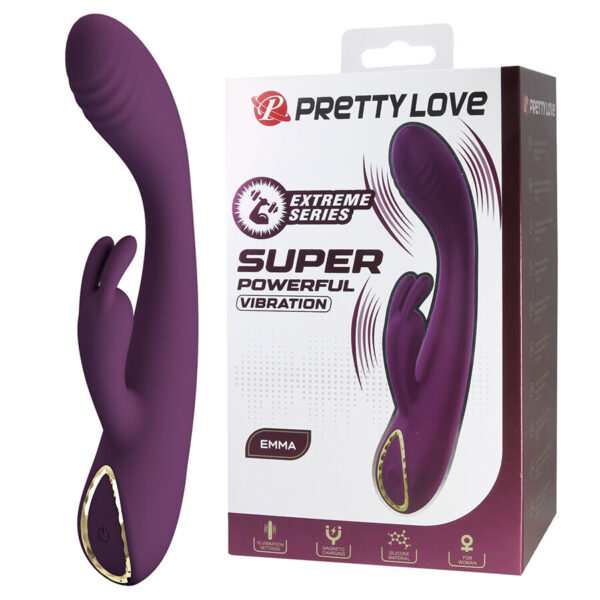 Imagen del artículo erótico PRETTY LOVE - EMMA VIBRADOR CON ESTIMULADOR RABBIT MORADO de PRETTY LOVE FLIRTATION en la sección JUGUETES BIENESTAR |Vibradores|Vibradores Rabbit de Millenial Sexshop.