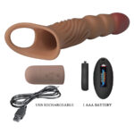 PRETTY LOVE - FUNDA PARA PENE TEXTURIZADA CON VIBRACIÓN Y CONTROL REMOTO - Imagen 8