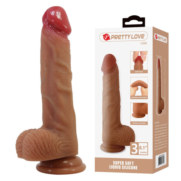 Imagen del artículo erótico PRETTY LOVE - LISLE DILDO REALÍSTICO CON VENTOSA 20.6 CM -Ø- 4.2 CM de PRETTY LOVE HIGH GRADE en la sección JUGUETES BIENESTAR |Dildos sin Vibración|Penes realísticos de Millenial Sexshop.