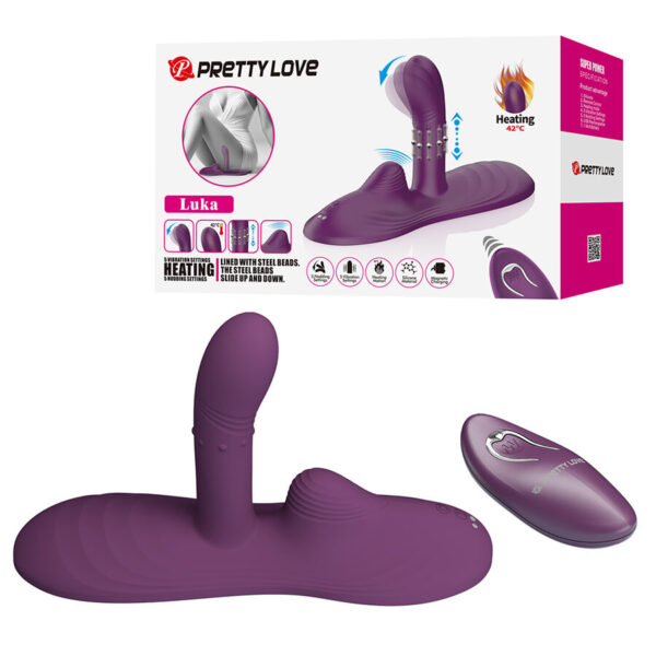 Imagen del artículo erótico PRETTY LOVE - LUKA SIT-DOWN VIBRADOR CON EFECTO CALOR Y CONTROL REMOTO de PRETTY LOVE FLIRTATION en la sección JUGUETES BIENESTAR |Vibradores|Vibradores HI-TECH de Millenial Sexshop.