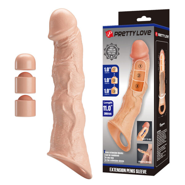 Imagen del artículo erótico PRETTY LOVE - RAGNAR FUNDA EXTENSORA CON EXTENSORES AJUSTABLES de PRETTY LOVE MALE en la sección JUGUETES BIENESTAR |Juguetes para Hombres|Accesorios para el pene|Fundas Pene con Extensión de Millenial Sexshop.