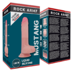 ROCKARMY - ARNÉS + LIQUID SILICONE DILDO PREMIUM MUSTANG 18 CM -O- 4.14 CM - Imagen 9