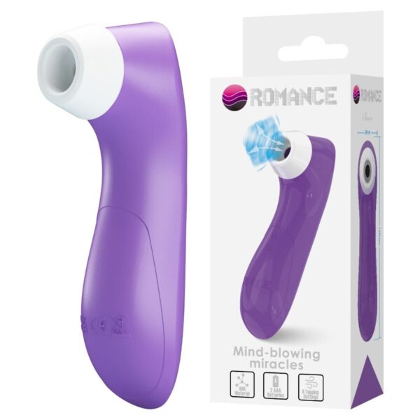 Imagen del artículo erótico ROMANCE - SUCCIONADOR DE CLÍTORIS CON TECNOLOGÍA DE PULSACIÓN MORADO de ROMANCE en la sección JUGUETES BIENESTAR |Juguetes para Mujeres|Estimuladores|Succionadores con vibración de Millenial Sexshop.