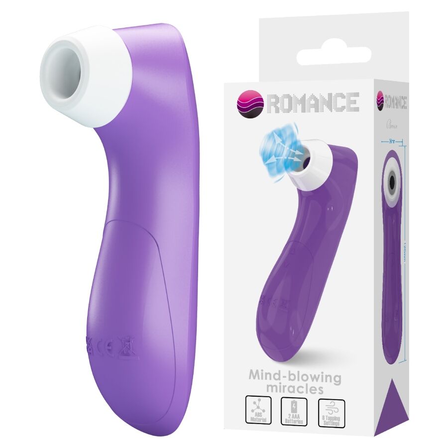 ROMANCE - SUCCIONADOR DE CLÍTORIS CON TECNOLOGÍA DE PULSACIÓN MORADO-MillenialSexshop-ROMANCE Imagen del artículo erótico ROMANCE - SUCCIONADOR DE CLÍTORIS CON TECNOLOGÍA DE PULSACIÓN MORADO de ROMANCE en la sección JUGUETES BIENESTAR |Juguetes para Mujeres|Estimuladores|Succionadores con vibración de Millenial Sexshop.