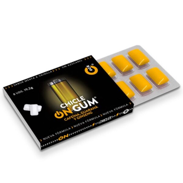 Imagen del artículo erótico WUG On Gum – 1 X 8 UDS | Energía inmediata en formato chicle de WUG GUM en la sección DROGUERÍA |Complementos Alimenticios|Chicles Estimulantes de Millenial Sexshop.