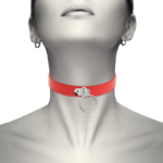COQUETTE CHIC DESIRE - COLLAR CUERO VEGANO ROJO ACCESORIO WOMAN FETISH - Imagen 2