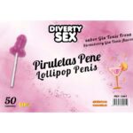 Imagen del artículo erótico DIABLO GOLOSO - 50 PIRULETAS PENE GIN TONIC FRESA 10% ALCOHOL de DIABLO GOLOSO en la sección ARTÍCULOS VARIOS|Dulces|Golosinas Divertidas con Alcohol de Millenial Sexshop.