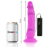 DIVERSIA - DILDO REALÍSTICO FLEXIBLE CON VIBRACIÓN LILA 21 CM -O- 4.9 CM - Imagen 2