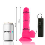 DIVERSIA - DILDO REALÍSTICO FLEXIBLE CON VIBRACIÓN ROSA 20.5 CM -O- 4.2 CM - Imagen 2