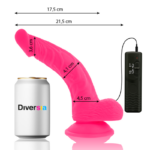 DIVERSIA - DILDO REALÍSTICO FLEXIBLE CON VIBRACIÓN ROSA 21.5 CM -O- 4.5 CM - Imagen 2