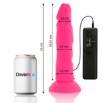 DIVERSIA - DILDO REALÍSTICO FLEXIBLE CON VIBRACIÓN ROSA 23 CM -O- 4.3 CM - Imagen 2