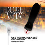 DOLCE VITA - VIBRADOR RECARGABLE FIVE NEGRO 7 VELOCIDADES - Imagen 4