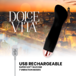 DOLCE VITA - VIBRADOR RECARGABLE ONE NEGRO 7 VELOCIDADES - Imagen 5