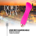 DOLCE VITA - VIBRADOR RECARGABLE ONE ROSA 7 VELOCIDADES - Imagen 5
