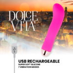 DOLCE VITA - VIBRADOR RECARGABLE TWO ROSA 7 VELOCIDADES - Imagen 5