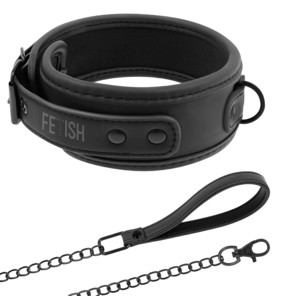 Imagen del artículo erótico FETISH SUBMISSIVE - COLLAR CON CADENA CON FORRO DE NEOPRENO de FETISH SUBMISSIVE BONDAGE en la sección BDSM & BONDAGE |Bondage|Collares de Millenial Sexshop.