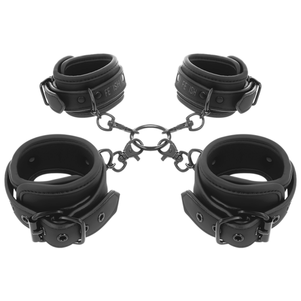 Imagen del artículo erótico FETISH SUBMISSIVE - SET ESPOSAS MANOS Y TOBILLOS CON FORRO DE NEOPRENO de FETISH SUBMISSIVE BONDAGE en la sección BDSM & BONDAGE |Bondage|Esposas de fijación de Millenial Sexshop.