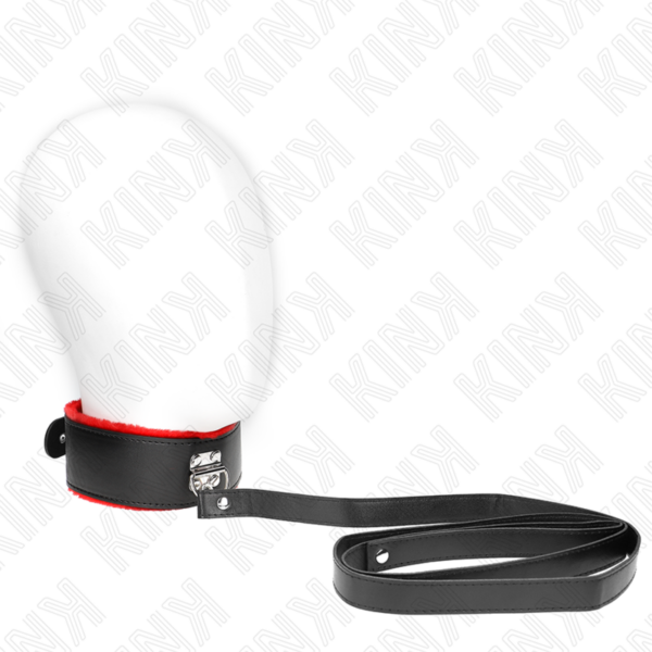 Imagen del artículo erótico KINK - COLLAR CON CORREA 116 CM DE PIEL ROJO AJUSTABLE 40-48 CM X 6 CM de KINK COLLAR & GAG en la sección BDSM & BONDAGE |Bondage|Collares de Millenial Sexshop.