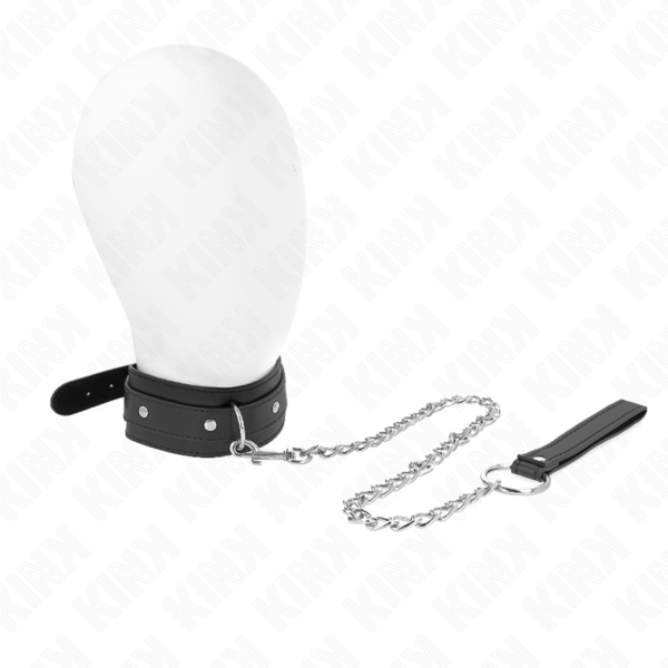Imagen del artículo erótico KINK - COLLAR CON CORREA 65 CM 1 ANILLO AJUSTABLE 38-49 CM X 5 CM de KINK COLLAR & GAG en la sección BDSM & BONDAGE |Bondage|Collares de Millenial Sexshop.