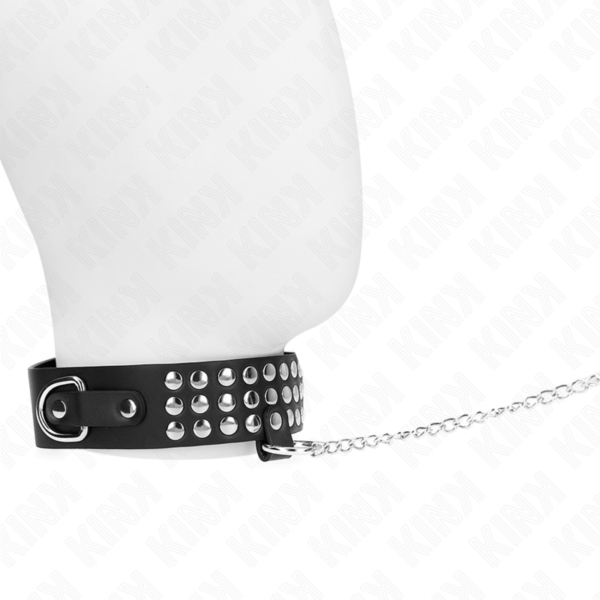 Imagen del artículo erótico KINK - COLLAR CON CORREA 65 CM CON BRILLOS AJUSTABLE 37-42 CM X 5.3 CM de KINK COLLAR & GAG en la sección BDSM & BONDAGE |Bondage|Collares de Millenial Sexshop.
