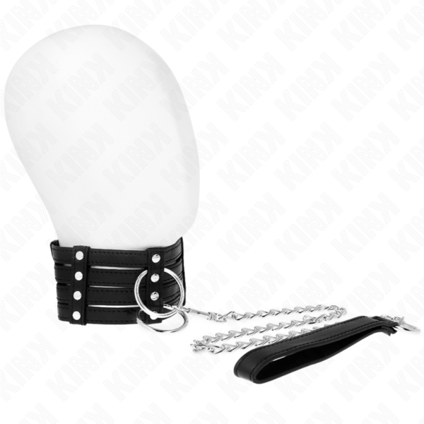 Imagen del artículo erótico KINK - COLLAR CON CORREA 65 CM ESTILO SUB AJUSTABLE 35-51 CM X 7 CM de KINK COLLAR & GAG en la sección BDSM & BONDAGE |Bondage|Collares de Millenial Sexshop.