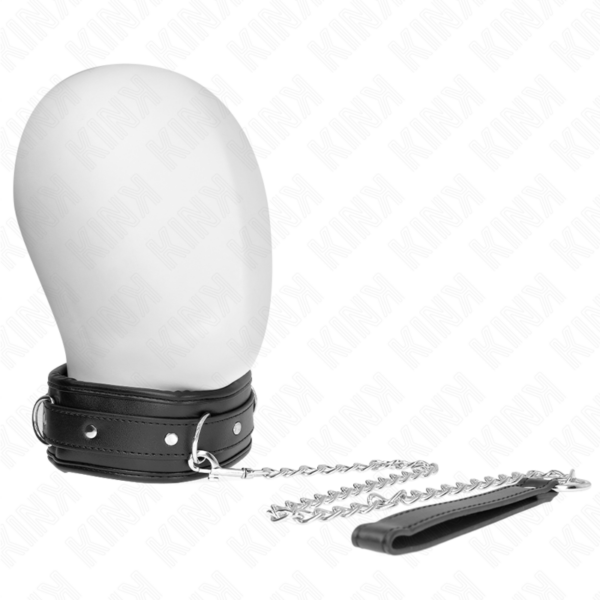Imagen del artículo erótico KINK - COLLAR CON CORREA ESPONJA IMITACIÓN CUERO MODELO 3 AJUSTABLE 37-54 CM X 3 CM de KINK COLLAR & GAG en la sección BDSM & BONDAGE |Bondage|Collares de Millenial Sexshop.