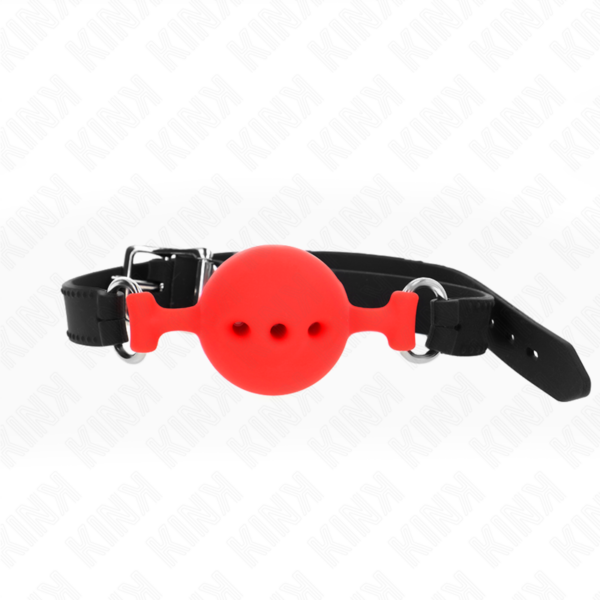 Imagen del artículo erótico KINK - MORDAZA 55 x 2 CM DE BOLA 4.5 CM DE SILICONA COMPLETA TALLA M ROJO AJUSTABLE 35-51 CM de KINK COLLAR & GAG en la sección BDSM & BONDAGE |Bondage|Mordazas de Millenial Sexshop.