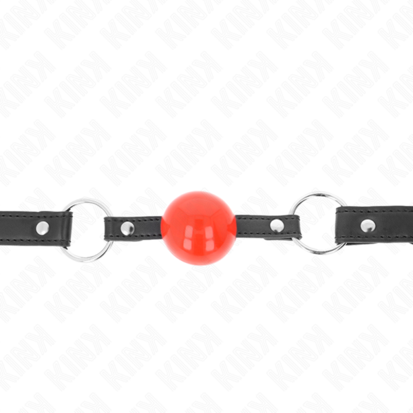 Imagen del artículo erótico KINK - MORDAZA DE BOLA 4 CM CON CANDADO BOLA ROJA CORREA NEGRA 60 x 2 CM de KINK COLLAR & GAG en la sección BDSM & BONDAGE |Bondage|Mordazas de Millenial Sexshop.