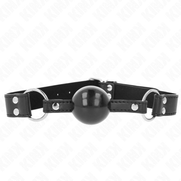 Imagen del artículo erótico KINK - MORDAZA DE BOLA 4 CM SUAVE Y SÓLIDA CON CORREA DE POLIPIEL 62 x 2.5 CM AJUSTABLE 42-58 CM de KINK COLLAR & GAG en la sección BDSM & BONDAGE |Bondage|Mordazas de Millenial Sexshop.