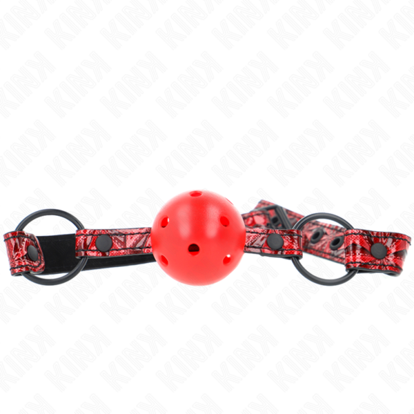 Imagen del artículo erótico KINK - MORDAZA DE BOLA 4.5 CM CON PATRÓN DE DIAMANTE MODELO 1 64.5 CM AJUSTABLE 42- 60 CM de KINK COLLAR & GAG en la sección BDSM & BONDAGE |Bondage|Mordazas de Millenial Sexshop.