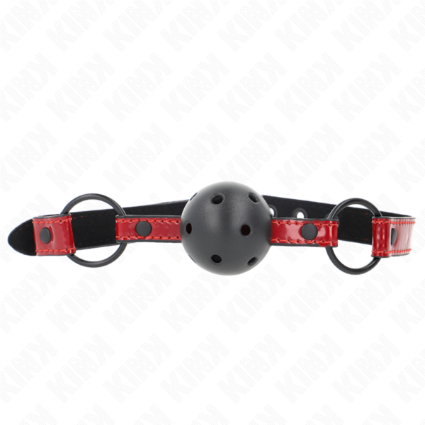 Imagen del artículo erótico KINK - MORDAZA DE BOLA 4.5 CM DE POLIPIEL BRILLANTE 63.5 X 2 CM AJUSTABLE 41 X 59 CM de KINK COLLAR & GAG en la sección BDSM & BONDAGE |Bondage|Mordazas de Millenial Sexshop.