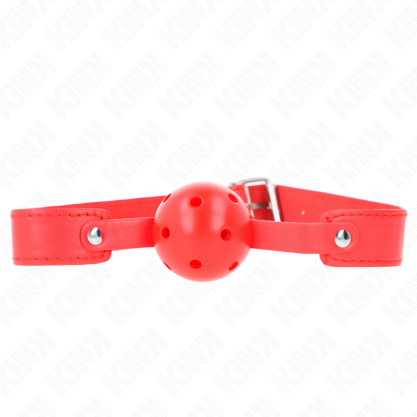 Imagen del artículo erótico KINK - MORDAZA DE BOLA 4.5 CM TRANSPIRABLE ROJO 65 x 2.5 CM de KINK COLLAR & GAG en la sección BDSM & BONDAGE |Bondage|Mordazas de Millenial Sexshop.