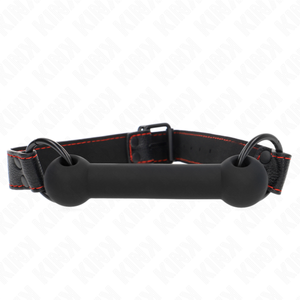 Imagen del artículo erótico KINK - MORDAZA FORMA DE HUESO CON CORREA POLIPIEL NEGRO AJUSTABLE 41-57 CM de KINK COLLAR & GAG en la sección BDSM & BONDAGE |Bondage|Mordazas de Millenial Sexshop.
