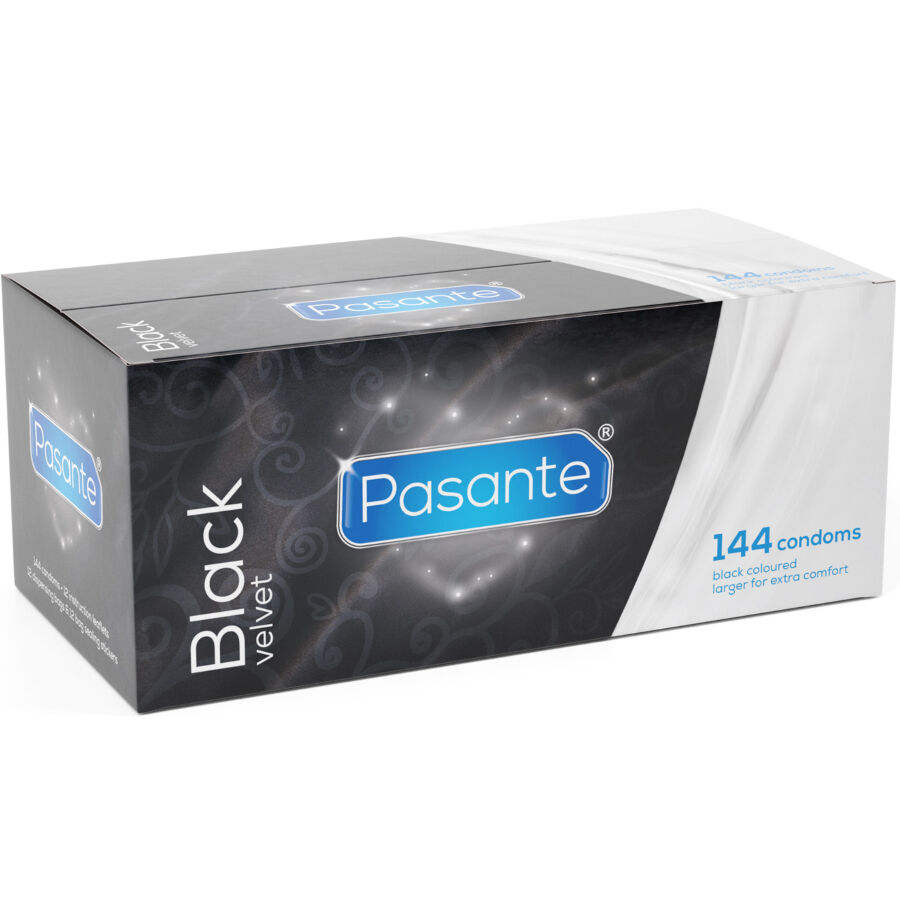 PASANTE - BLACK VELVET PRESERVATIVOS CAJA 144 UNIDADES-MillenialSexshop-PASANTE Imagen del artículo erótico PASANTE - BLACK VELVET PRESERVATIVOS CAJA 144 UNIDADES de PASANTE en la sección PRESERVATIVOS |Preservativos Divertidos de Millenial Sexshop.