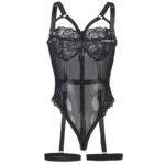 SUBBLIME - TEDDY CON LIGUERO DETALLE TIRAS PECHO NEGRO L/XL - Imagen 6